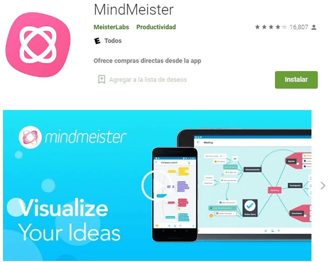 App mapa conceptual MindMeister
