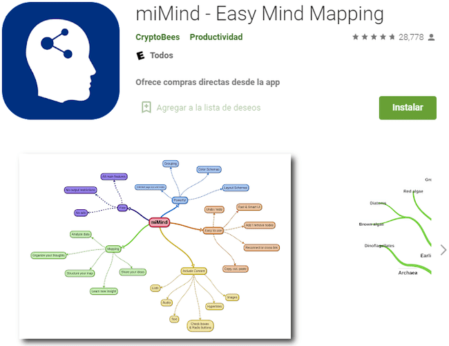 App mapa conceptual miMind